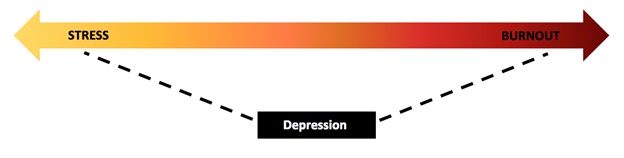 <strong>Figure 1.</strong> The continuum between stress and burnout